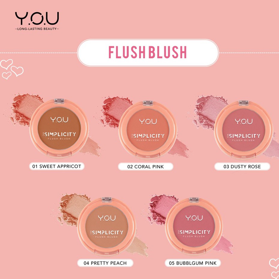 YOU Simplicity Flush Blush | Natural Face Cheek | Pigmented Powder Blush On