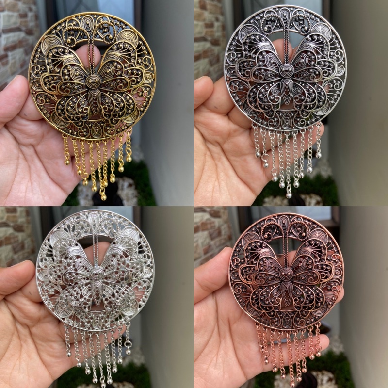 Kalung etnik bros kupu / kalung etnik / kalung kebaya / bros kebaya