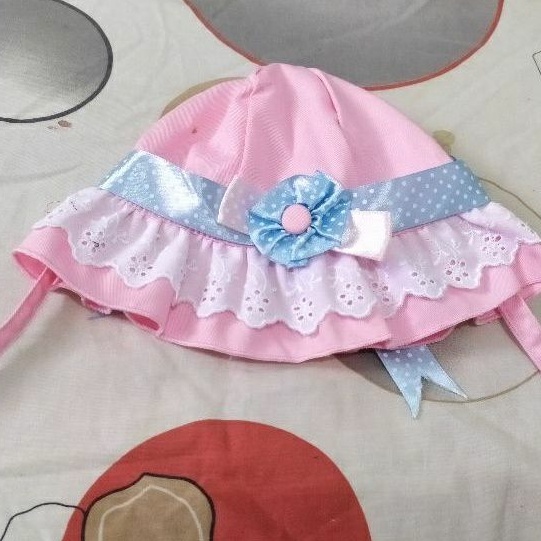 [PRELOVED LIKE NEW] TOPI CUTE BABY GIRL / TOPI PITA RENDA LUSTY BUNNY / AKSESORIS KEPALA BABY GIRL