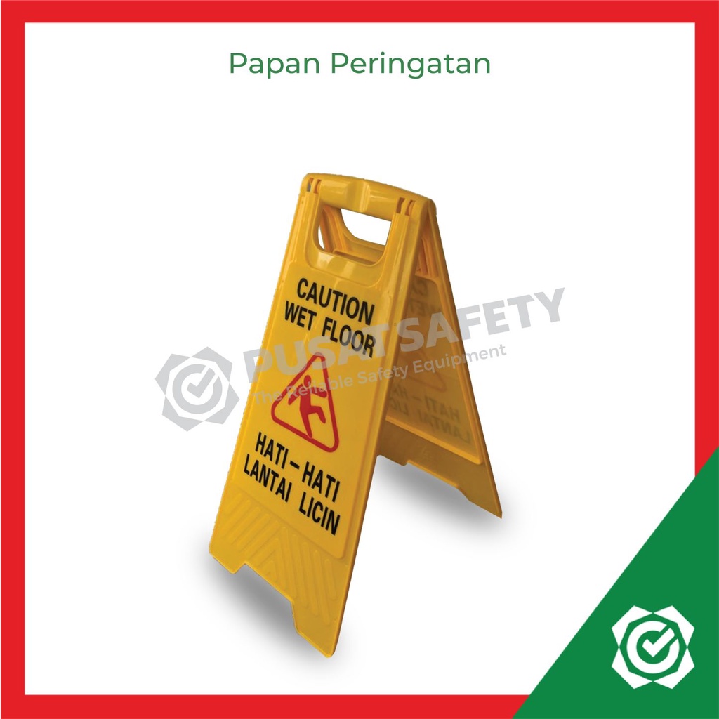 Sign Caution Wet Floor Papan Peringatan Awas Lantai Licin