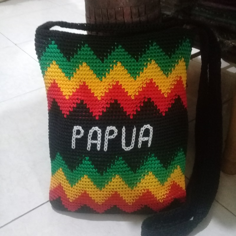 Tas Selempang Noken Papua Rasta dan Zigzag Bisa COD