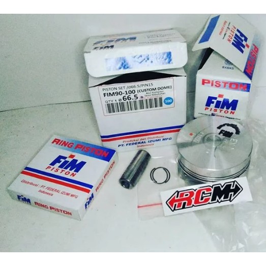 SEKER SEHER KIT SET Piston Kit Fim 66.5 PIN PEN 15 Custom Dome Fim90 Modifikasi ORI ORIGINAL FIM