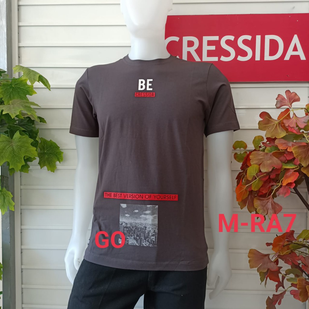 gof M CRESSIDA KAOS (Regular) Pakaian Pria Atasan Kaos Santai Original Lengan Pendek