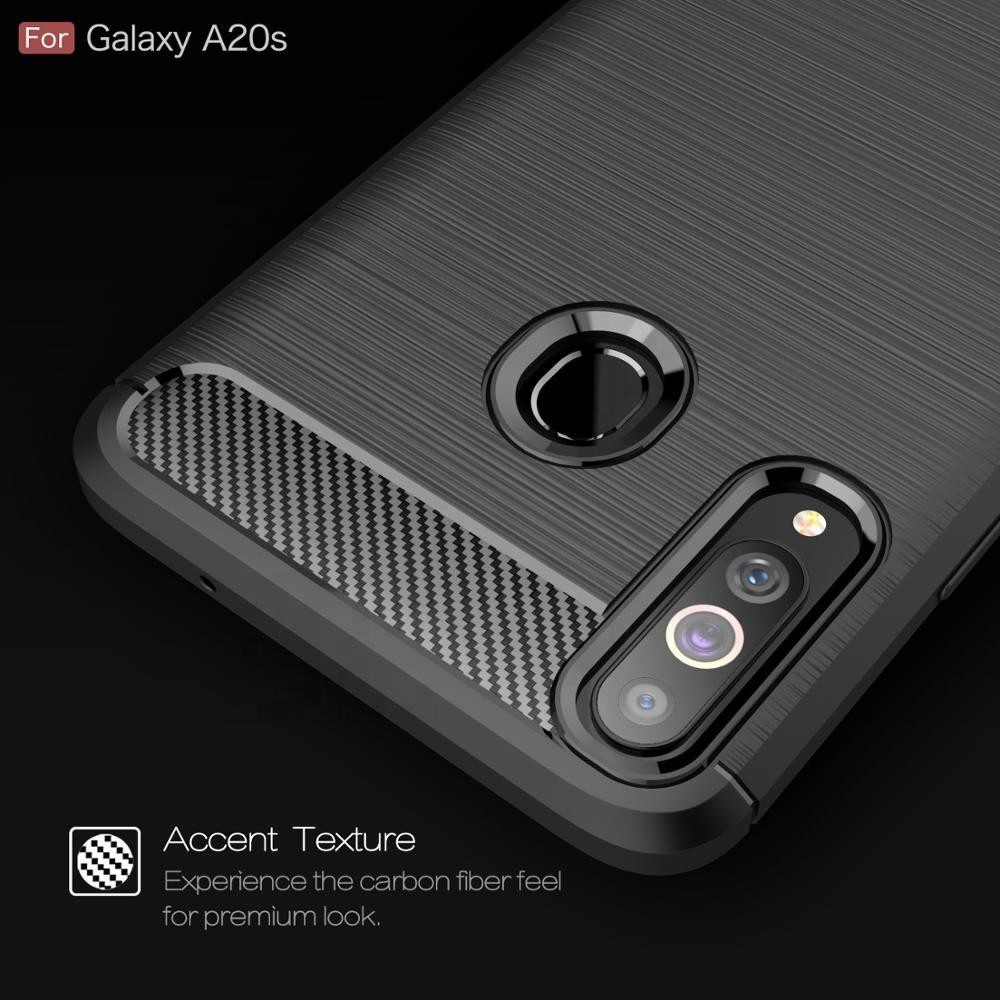 CASE CARBON SAMSUNG A20S casing hp silikon softcase case premium carbon cover