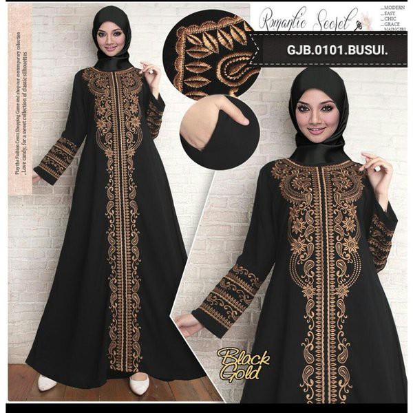 LARIS -   Gamis Abaya Arab Bordir Hitam Baju Maxi Dress Murah Pesta Wanita Shop Jumbo Big Size Super