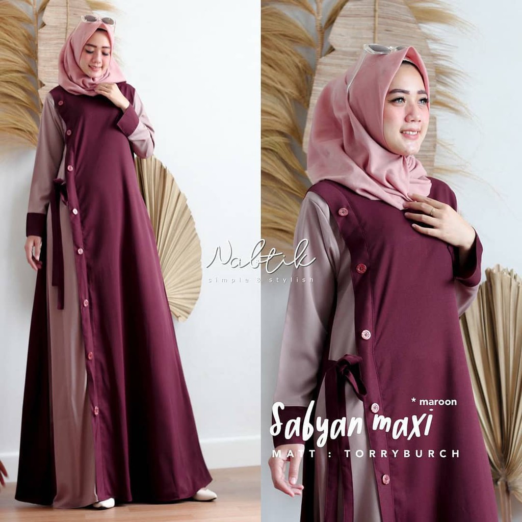 Baju gamis terbaru sabyan maxi