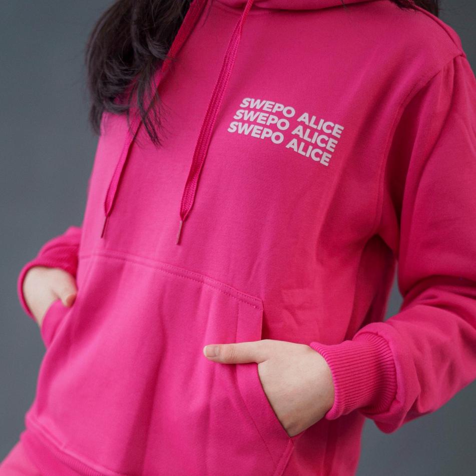 (HOT SALE) SWEATERPOLOSID x BTR — Hoodie Jumper Swepo Alice (Sablon dada kiri)  Size M-XXL