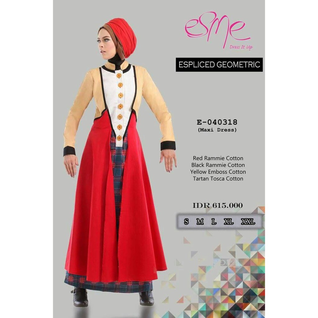 Langsung Order GAMIS ESME E-040318/BAJU MUSLIM/BUSANA MUSLIM/DISKON 30% Limited