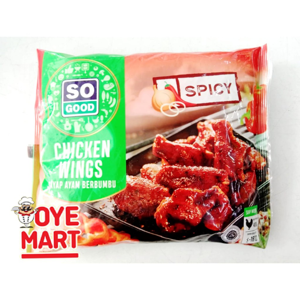 SO GOOD SPICY WINGS 400GR / SAYAP AYAM BERBUMBU FROZEN FOOD