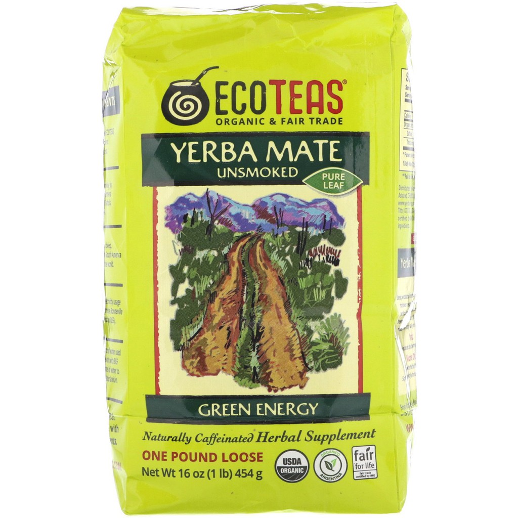 

Eco Teas, Yerba Mate Pure Leaf Loose Tea, Green Energy,454g