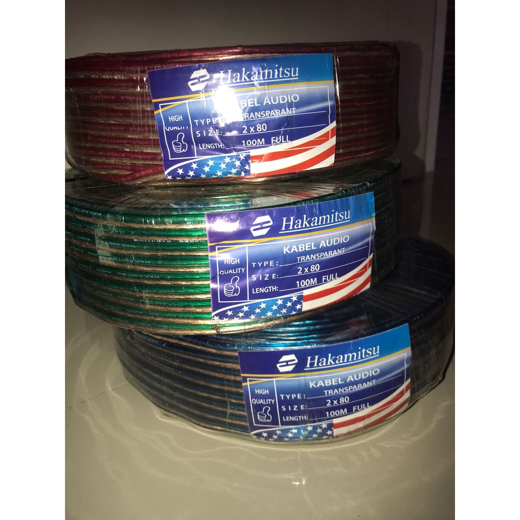KABEL LISTRIK  SERABUT TRANSPARAN audio speaker 2 X 80 ISI 2 JALUR