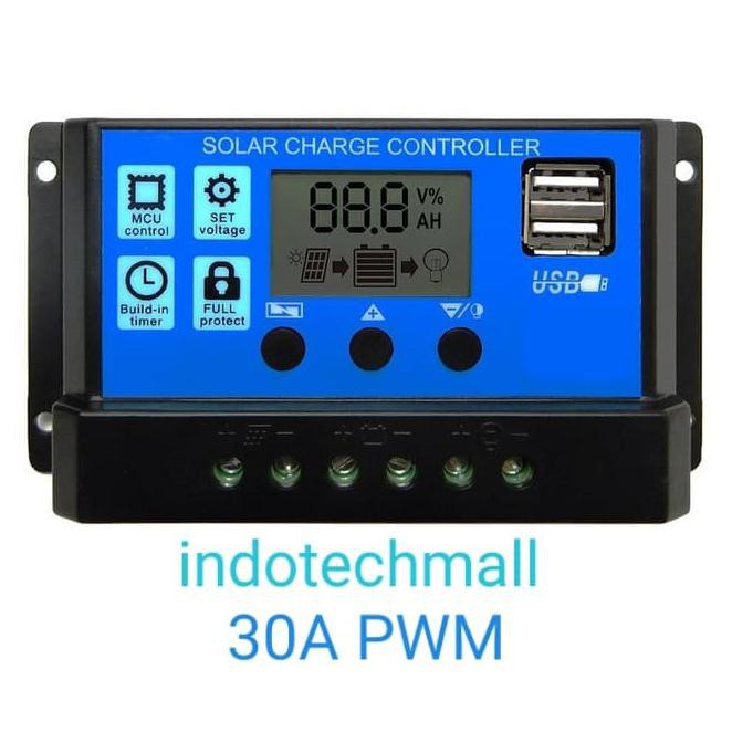 Solar Charge Controller Control 30A Panel Surya Pwm