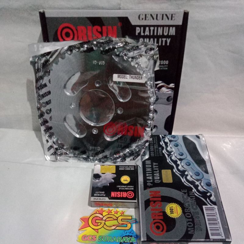 Jual gearset,girset,rantai gir paket full set Suzuki Thunder 125,Suzuki