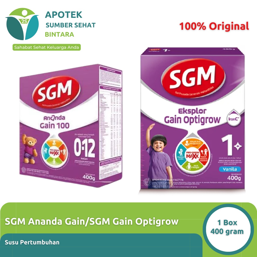 Jual Susu SGM Ananda Gain 0-12 Bulan/Eksplor Gain Optigrow 1+ 400 gram