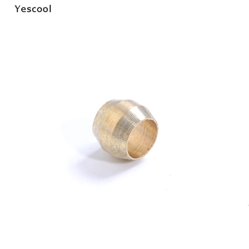 Yescool 10pcs ring Segel Kompresi ferrule Ganda Bahan Kuningan