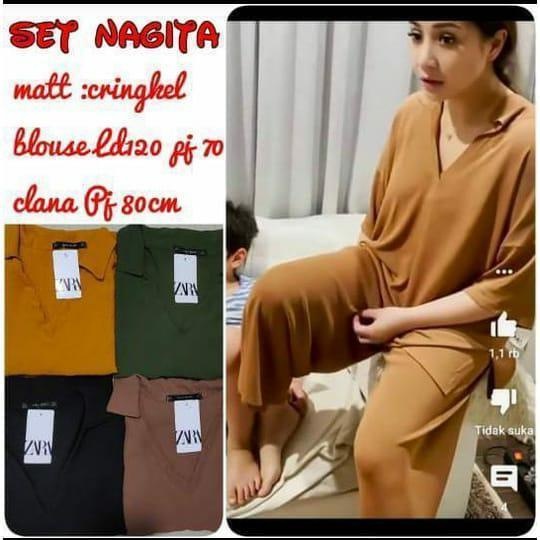 Nagita set setelan atasan dan celana wanita / setelan atasan dan celana jumbo / setelan atasan dan celana santai / setelan blouse dan celana wanita jumbo / setcel wanita jumbo / setcel wanita jumbo ld 120 / setcel wanita jumbo kekinian / setcel jumbo pe