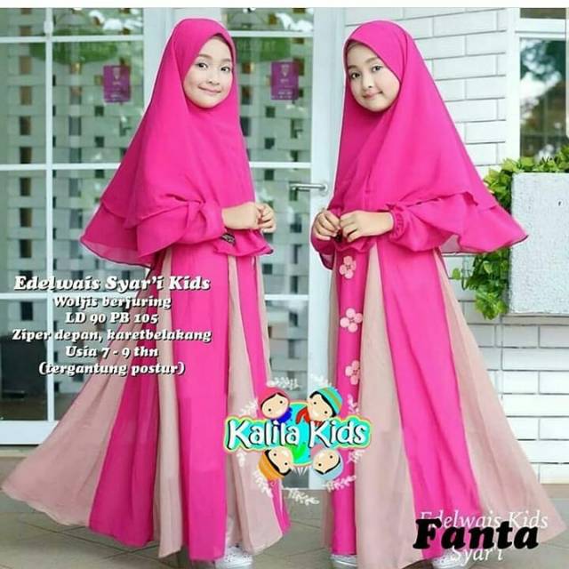 Gamis anak edelweis syari flw DRESS MURAH/ DRESS TERKINI /GAMIS MUSLIM/ DRESS MUSLIM