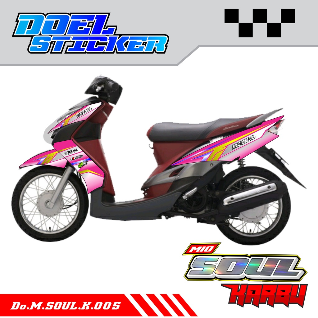 STICKER STRIPING MIO SOUL KARBU - STICKER STRIPING LIST VARIASI HOLOGRAM , CROME YAMAHA MIO SOUL KARBU DOEL 005