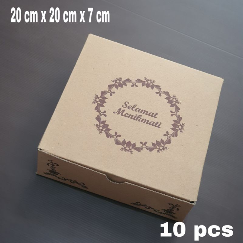 Kotak Nasi/Dus Nasi Coklat 20x20x7cm