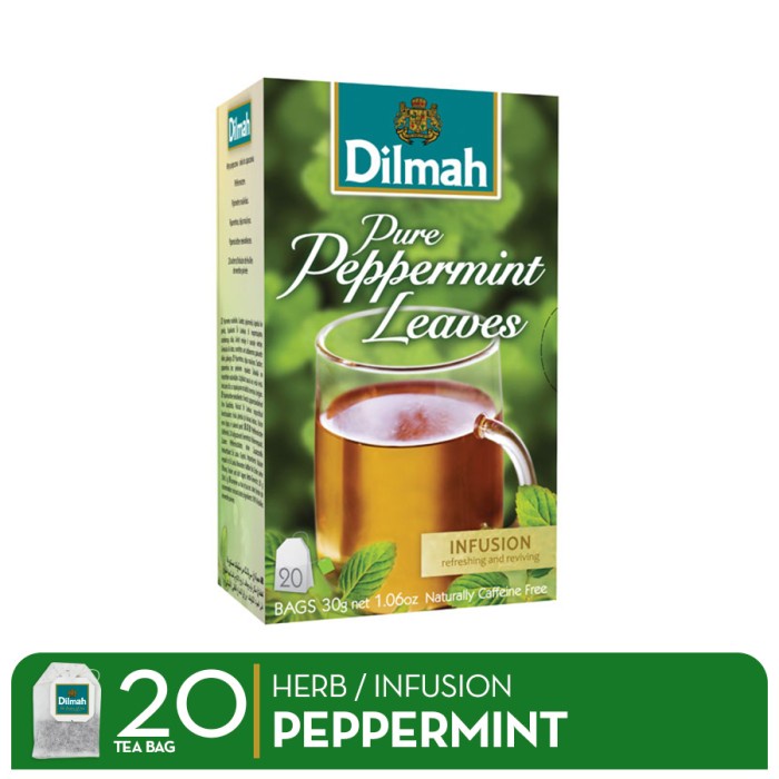 

TEH-DAUN- DILMAH INFUSION TEA PURE PEPPERMINT - TEH CELUP - ENVELOPE 20S -DAUN-TEH.