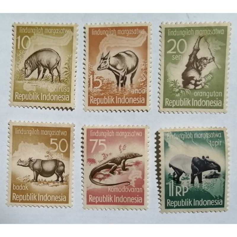 

Perangko Indonesia Lindungi Margasatwa tahun 1959 set 6 pcs