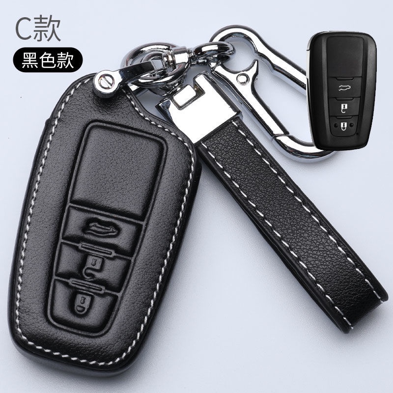 NEW high quality Leather Car Key Case Protection Cover For Toyota Vios Hilux Camry Harrier Innova Rush Yaris Alphard Hiace Fortuner Vellfire Corolla Cross RAV4