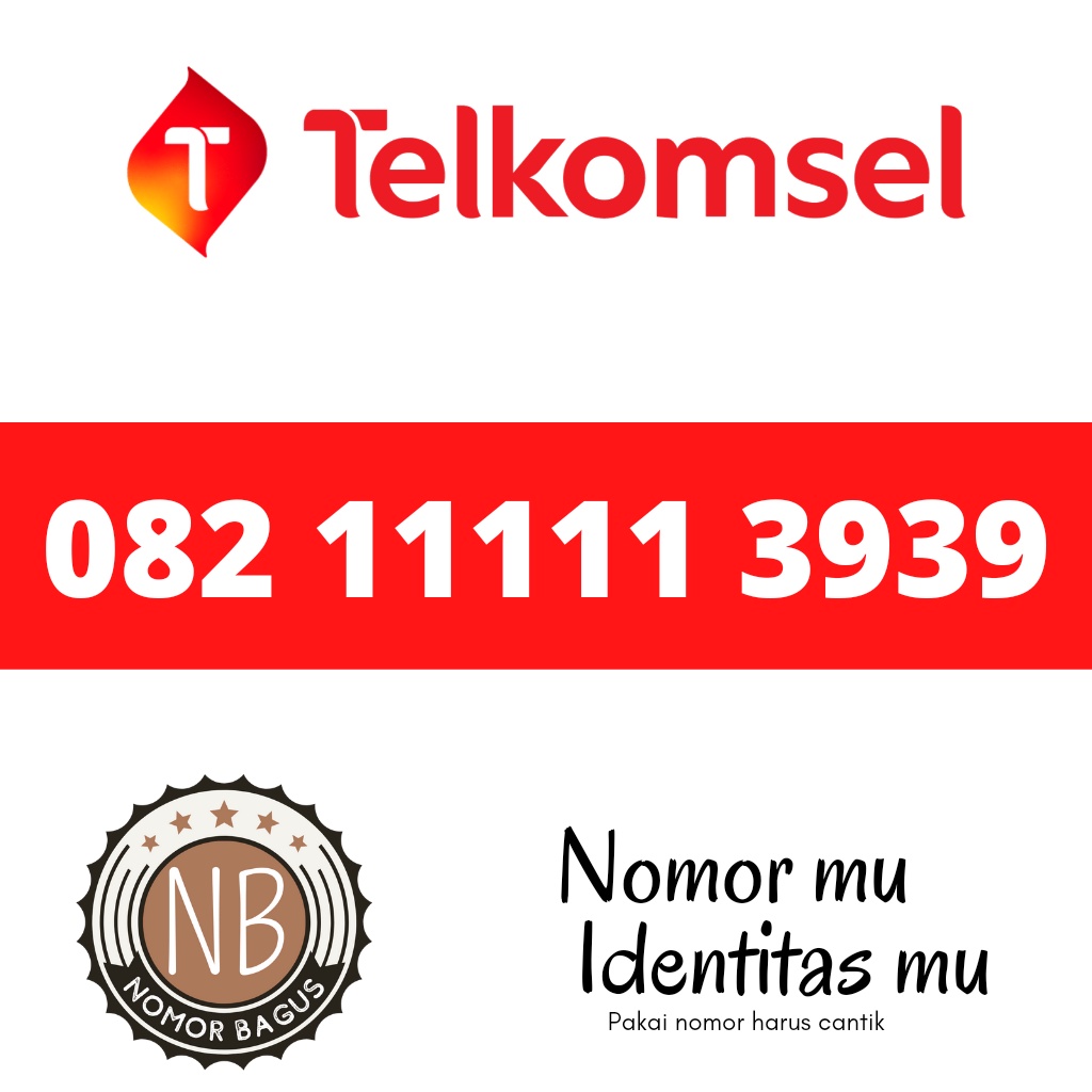 Kartu perdana telkomsel simpati nomor cantik 082 11111 3939 panca hoki