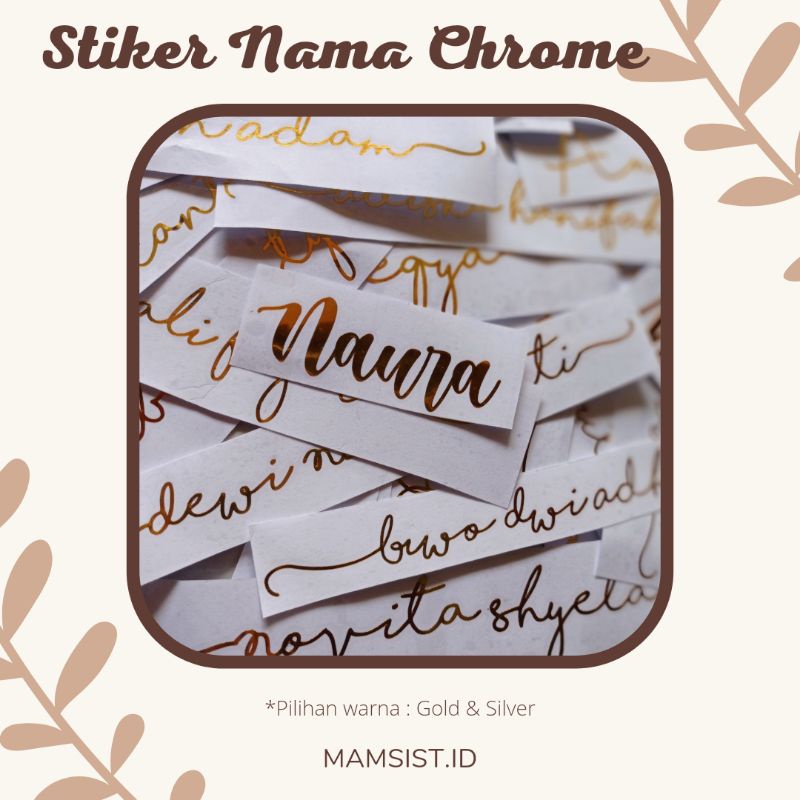 

[CHROME] STIKER NAMA/STICKER NAMA CHROME-HOLOGRAPHIC