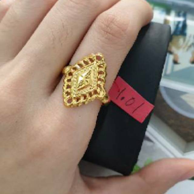 Promo Cincin valentine wanita model love couple elegant emas asli Keren