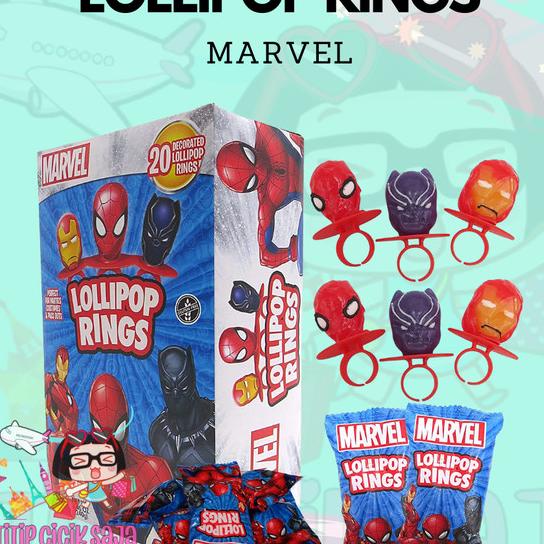 

Marvel Lollipop Ringcandy Permen Cincin Ironman Spiderman Blackpanther