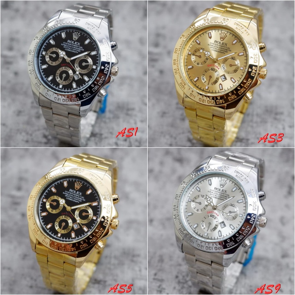 Original Rolex Daytona Jam Tangan Pria Rantai Tanggal Aktif Premium Kekinian
