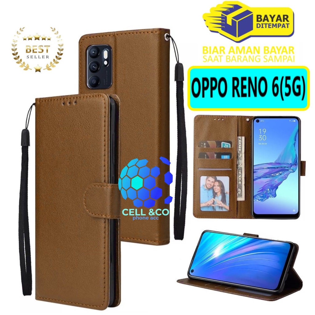 Flip cover OPPO RENO 6 5G Flip case buka tutup kesing hp casing flip case leather wallet