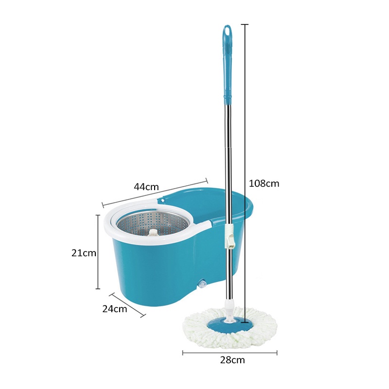 HOVELSHOP Spin Mop Alat Pel Lantai Putar Otomatis Dengan Ember Pengering Spin Mop Praktis