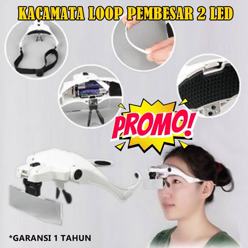 PROMO kacamata pembesar untuk servis elektronik HP TV helm kacamata pembesar reparasi jam 5x magnifi