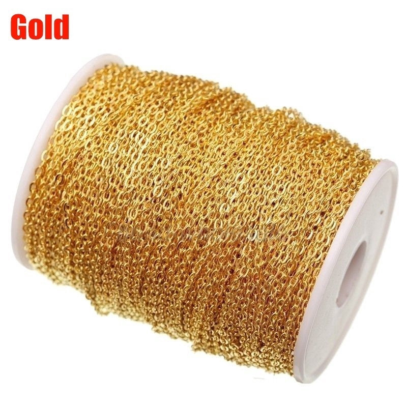 Rantai Warna Silver Gold Ukuran 5m Untuk Membuat Kalung Diy