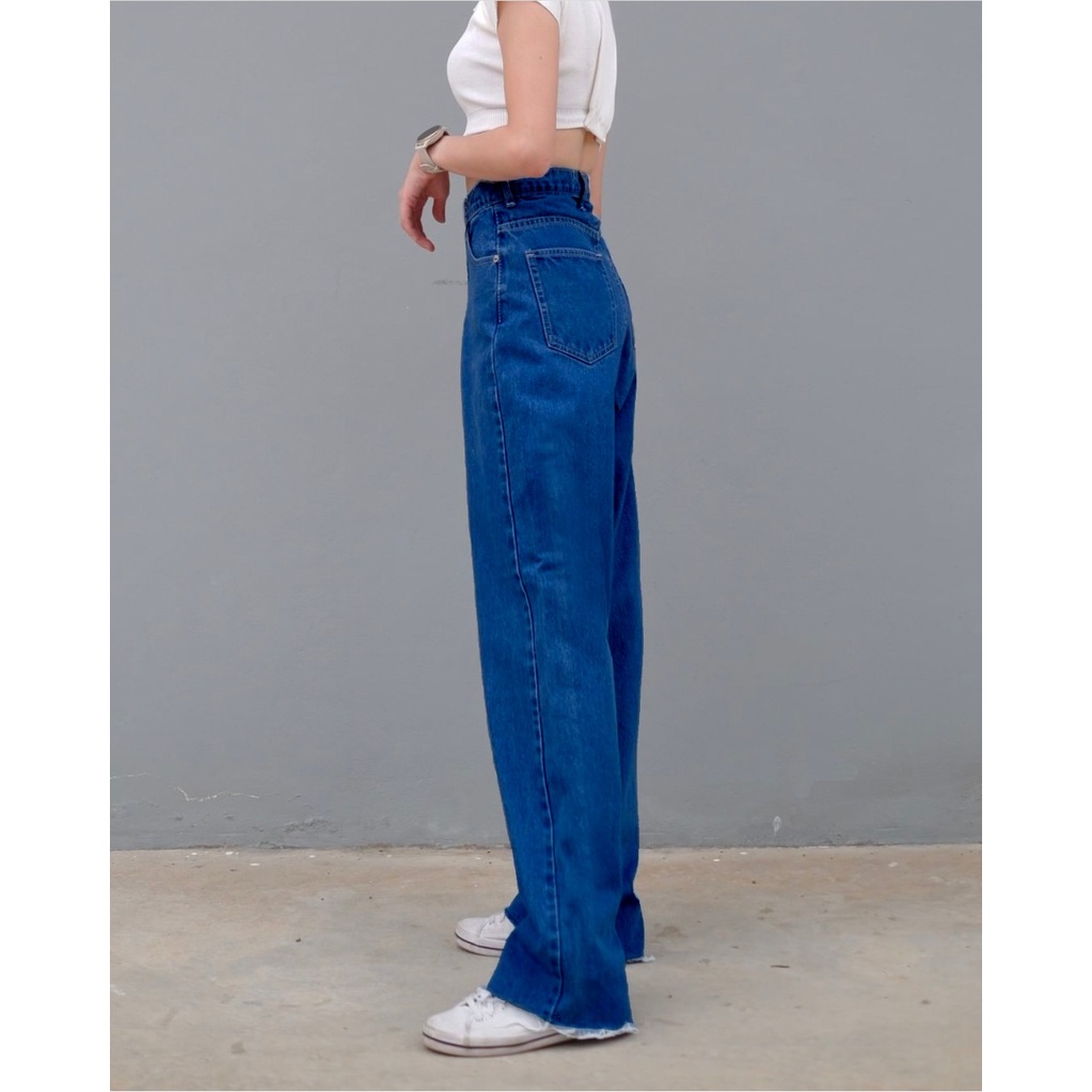 FWR - STELLA HIGHWAIST LOOSE JEANS UNFINISHED KOREAN STYLE