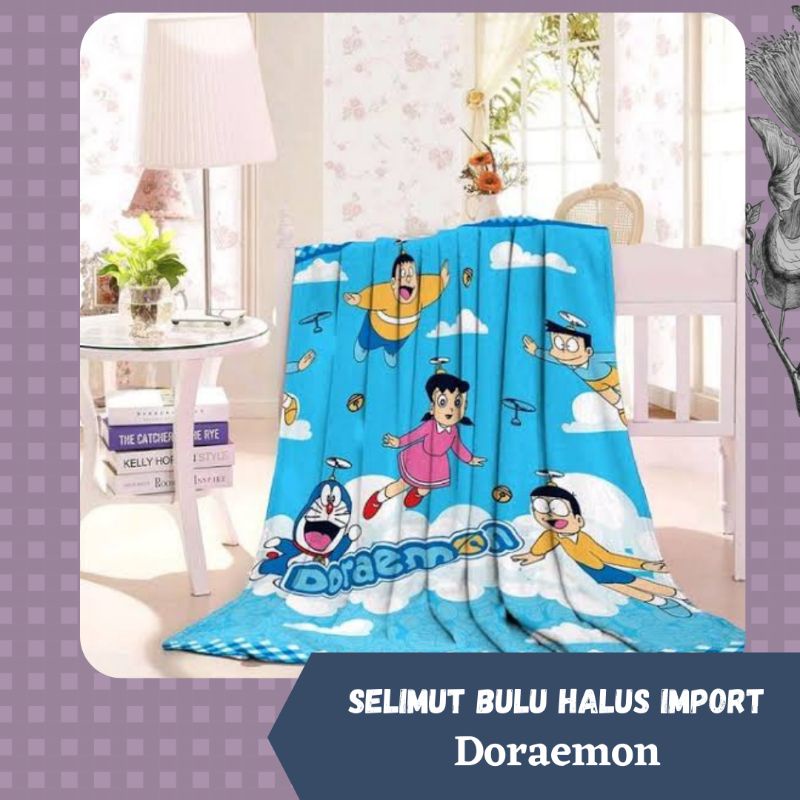 Selimut Bulu Halus Import DORAEMON