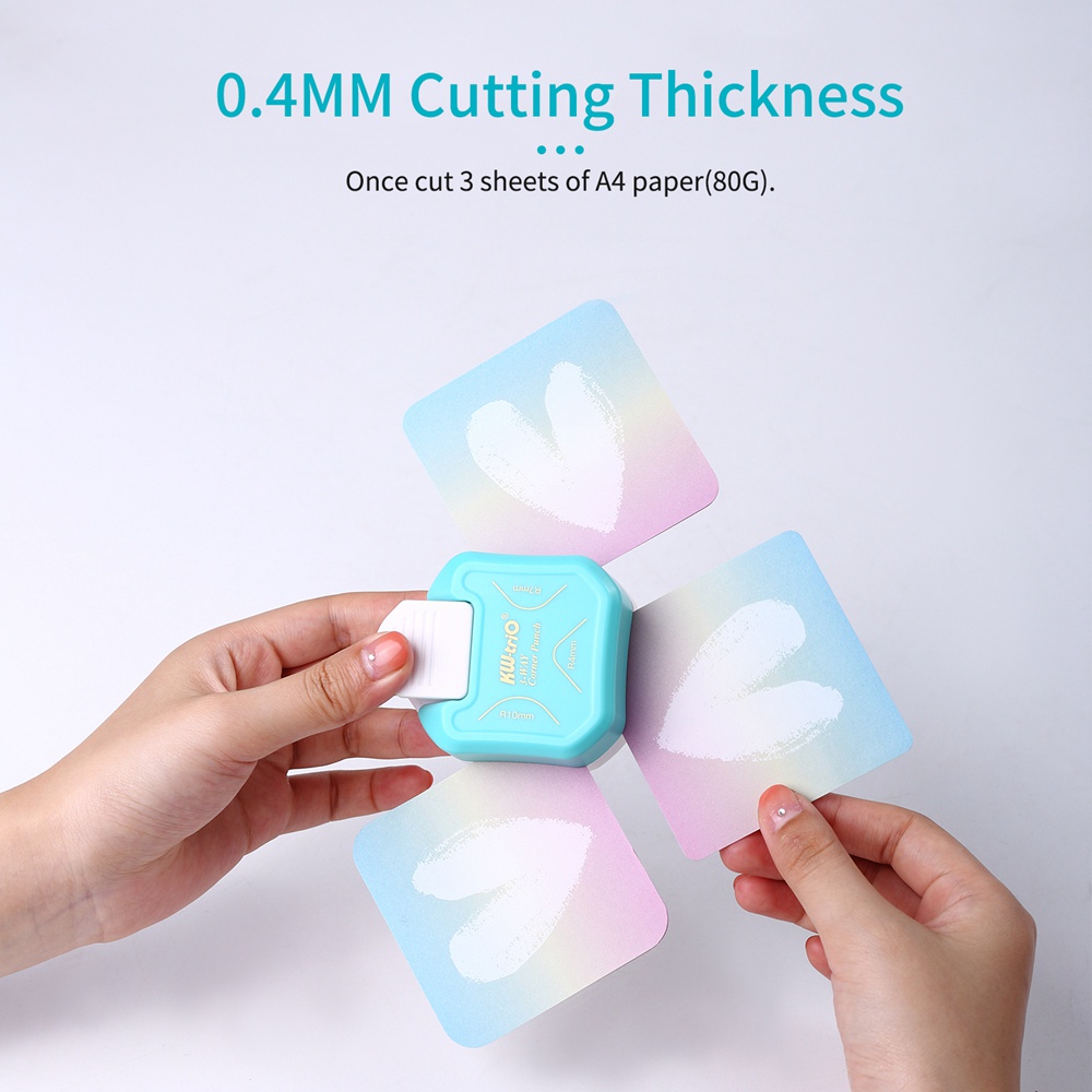 QUINTON Card Making Paper Punches 3 in 1 Paper Cutter Corner Rounder Mini DIY Handmade Crafts Durable For Photo Card Scrapbooking Round Corner Trimmer/Multicolor