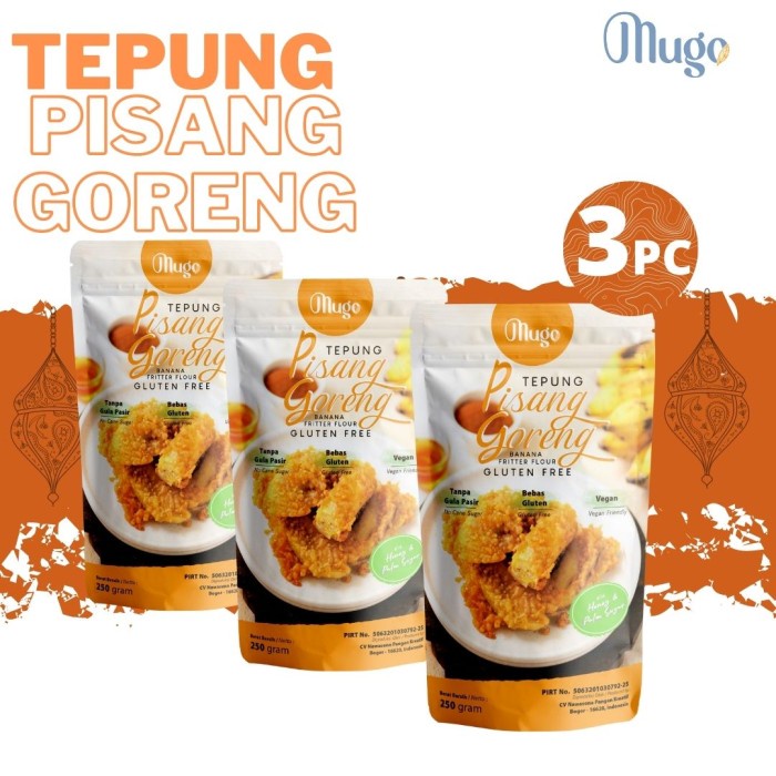 

PROMO [COD] Mugo Tepung Bumbu Pisang Goreng Gluten Free 250gr Alami [3PCS]