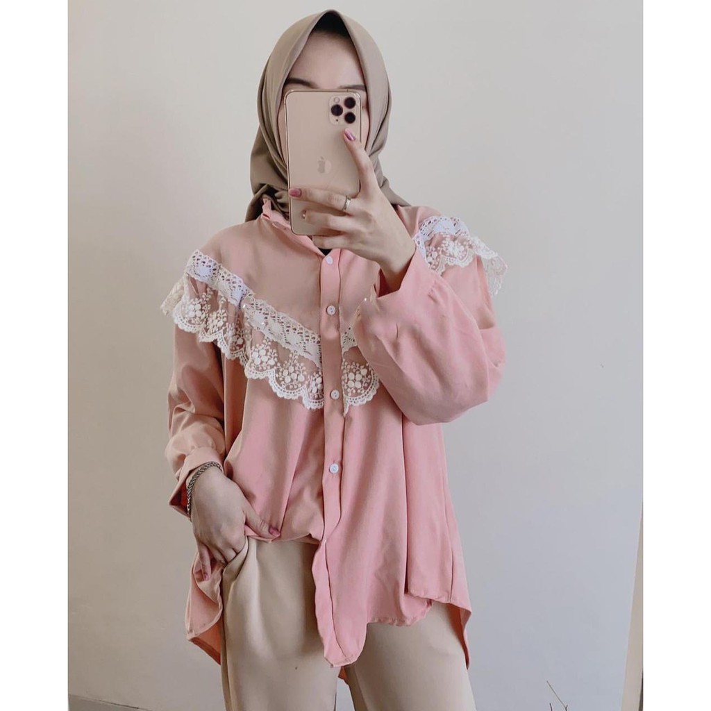 1KG MUAT 5PCS | ALANTA LACE RENDA PREMIUM SHIRT TOP HITS OOTD SELEBGRAM FASHION GROSIR MURAH WANITA