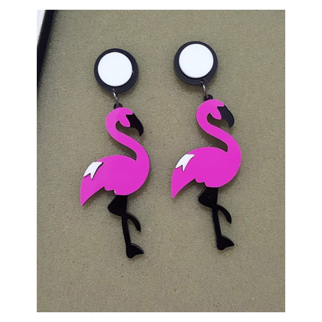 LRC Anting Tusuk Fashion Flamingos Shape Decorated E5899X