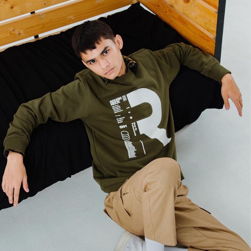 Crewneck Roughneck SS156 Army R Studio / Sweater CN Roughneck Pria-Wanita Terbaru / Bayar di Tempat