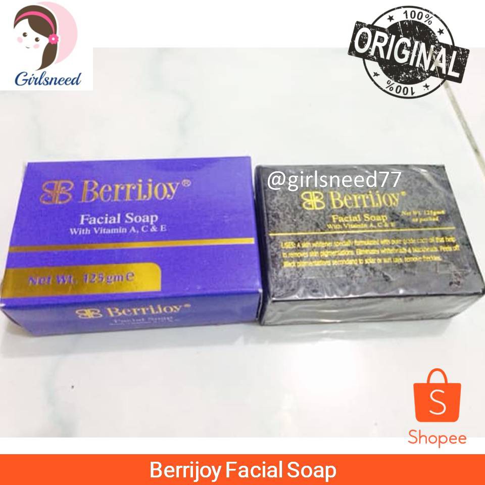 Sabun Berrijoy Facial Soap with Vitamin A C E Sabun Batang Wajah Bersih Bersinar Bebas Noda Jerawat