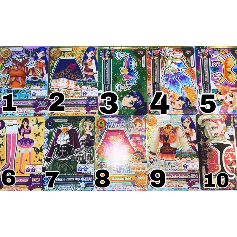 Kartu Aikatsu Premium Zodiak PerPcs Top Bottoms Shoes Bohemian Sky Happy Rainbow Loli Gothic