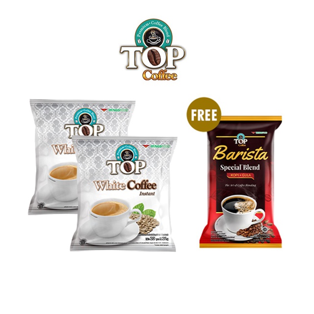 

[Buy 2 Get 1] Kopi Top White 21gr x 20 - Free Top Coffee Barista 25 gr x 6 pcs (ISI 6+3)