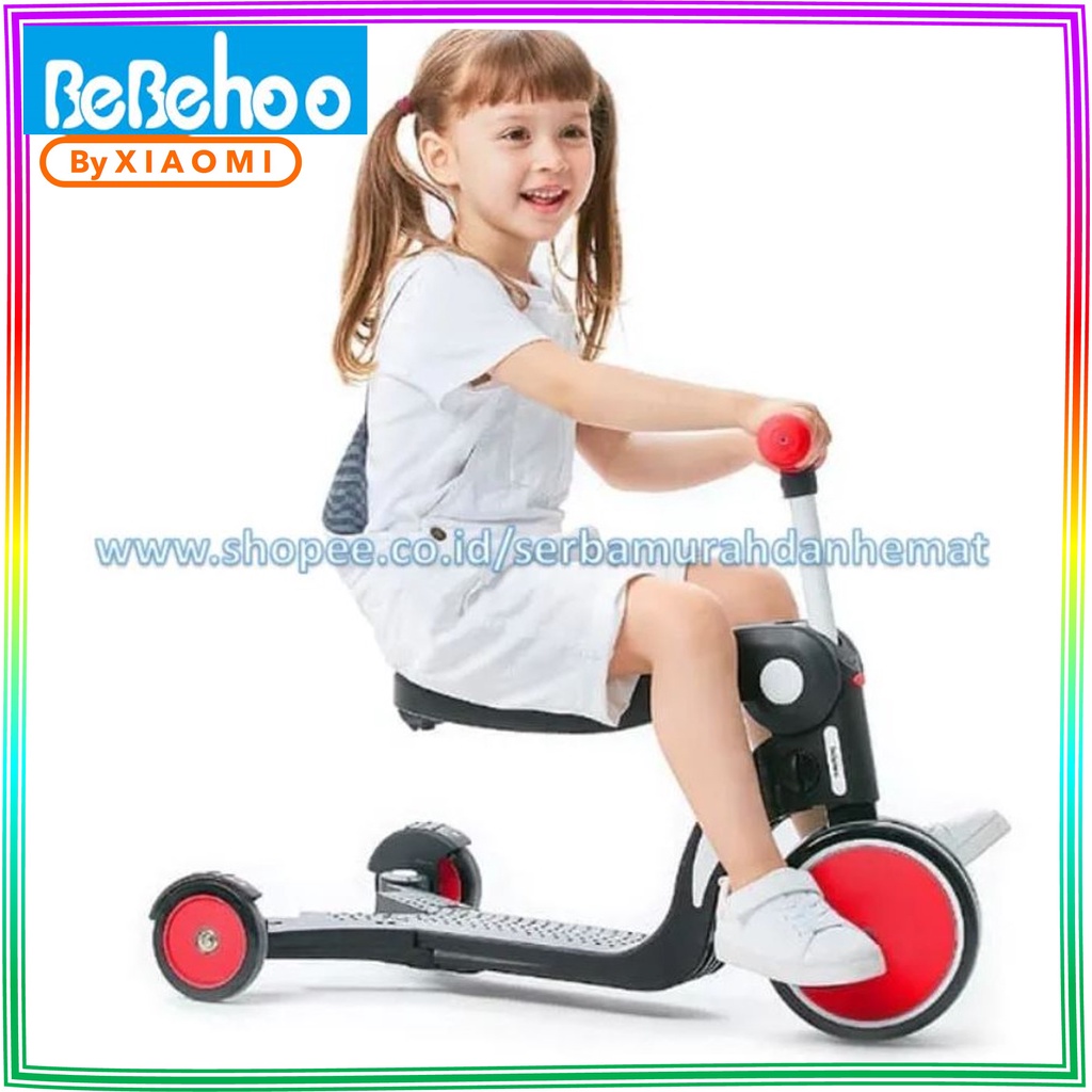 Sepeda Roda Tiga Scooter anak 5 Fungsi BEBEHOO 5 in 1 Multifunctional Deformation Wheeled Skuter