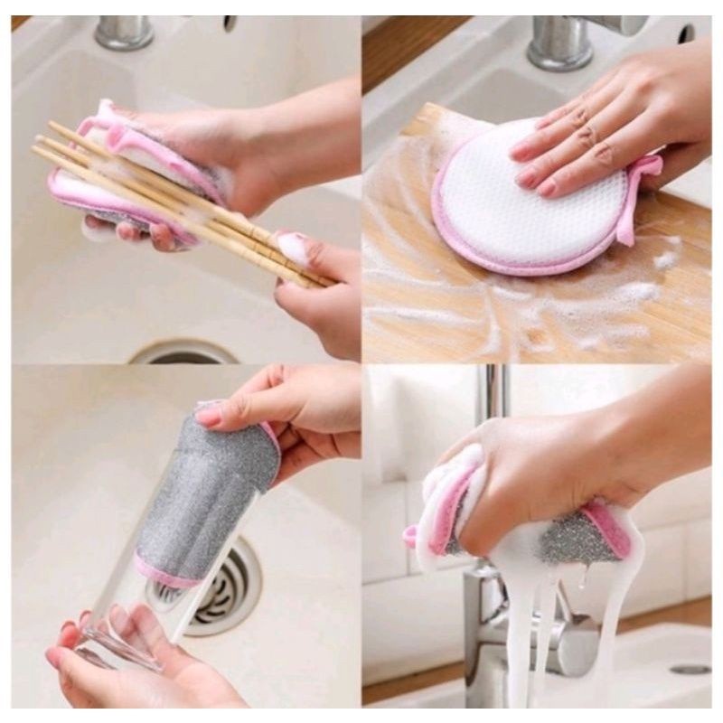 Spons Cuci Piring 2 sisi Double Sides Cleaning Sponge Best