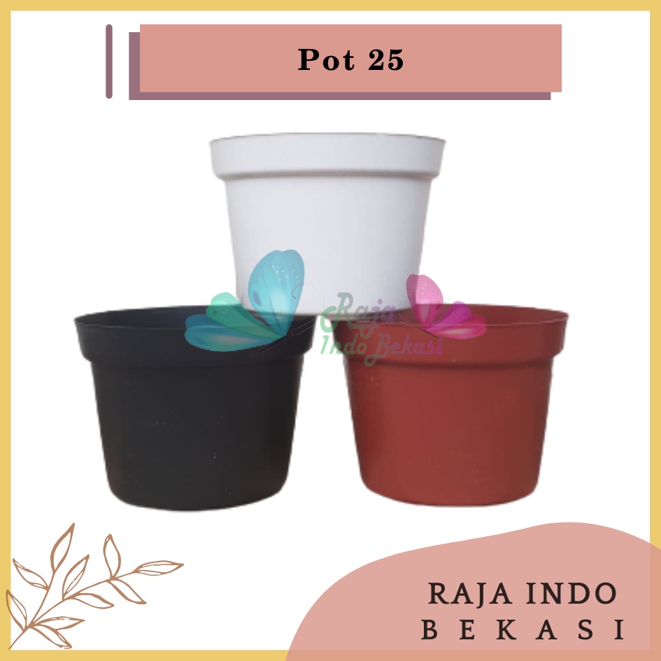 Pot Bunga 25CM Hijau Pot Tanaman Hias Grosir Murah Plastik 25 Cm Bibit Bulat