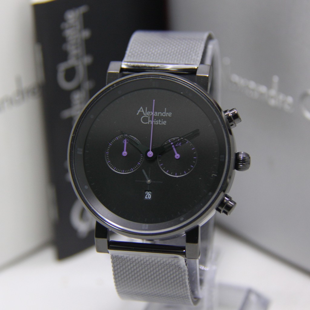 ALEXANDRE CHRISTIE 6547 PRIA BLACK ROSEGOLD ORIGINAL AC6547 AC 6547 JAM TANGAN COWOK ARLOJI COWOK