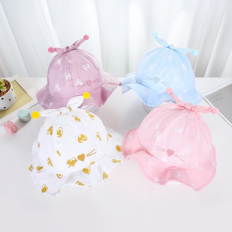 Topi Bucket Anak Bayi Telinga Bentuk Rabbit Carrot Ruffle